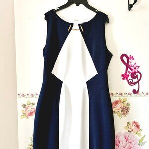 IVANKA  TRUMP Women's Dress size10 Navy Blue White